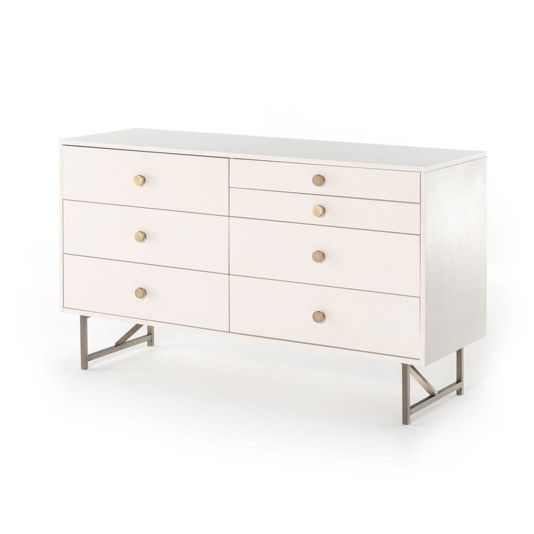 Four Hands Van 7 Drawer Dresser- Matte Alabaster