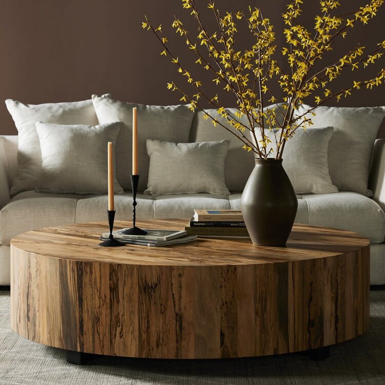 Four Hands Hudson Large Coffee Table-Spalted Primavera