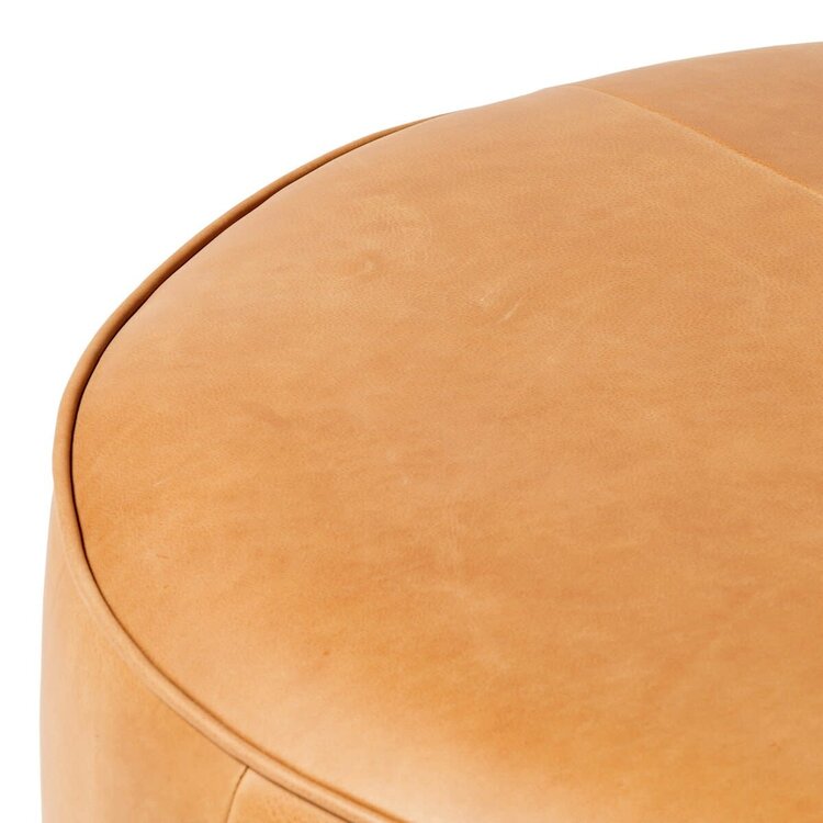 Four Hands Sinclair Large Round Ottoman-Palermo Butterscotch