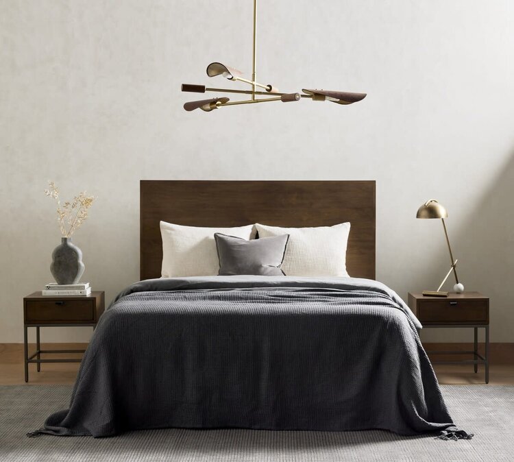 Four Hands Trey Bed, King Auburn Poplar