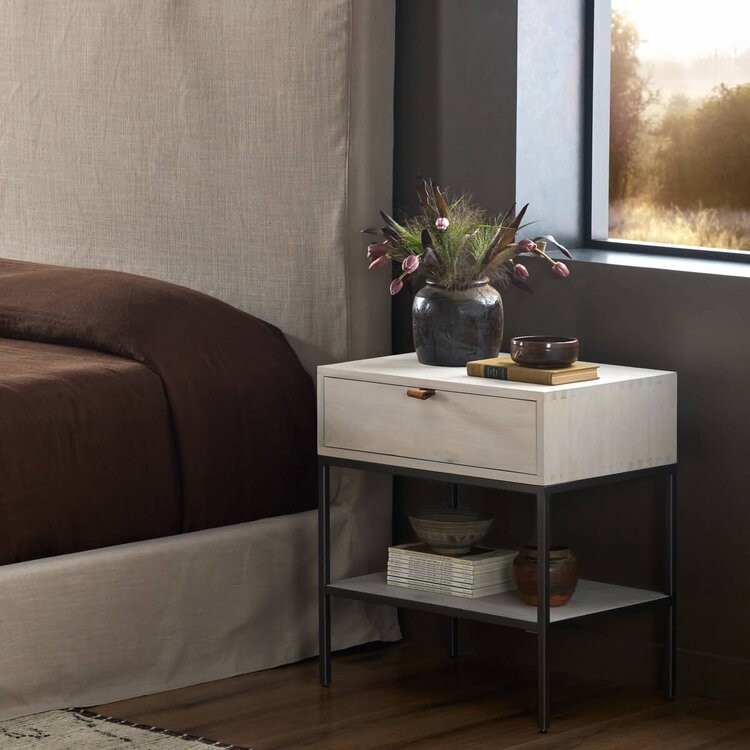 Four Hands Trey Nightstand- Dove Poplar