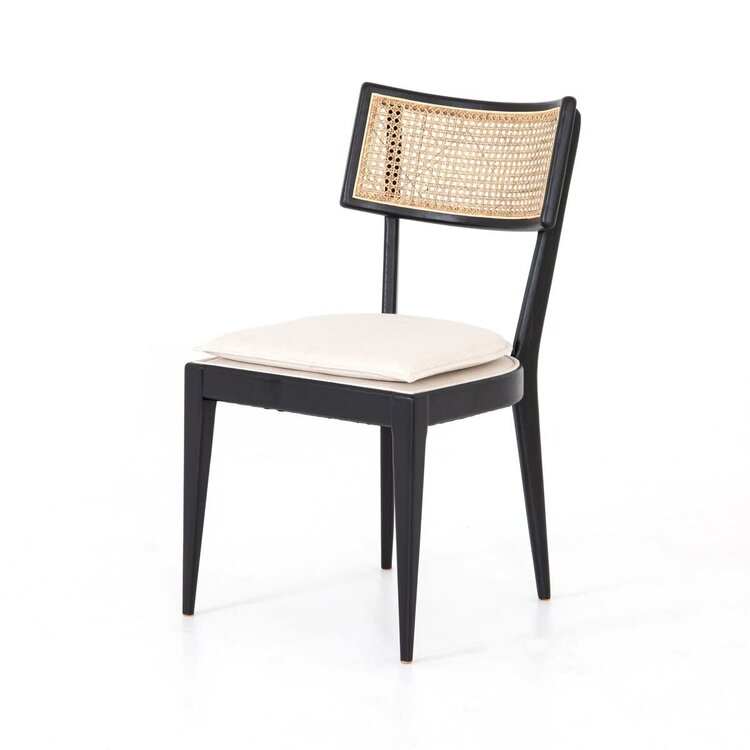 Four Hands Britt Dining Chair- Brushed Ebony w/Savile Flax