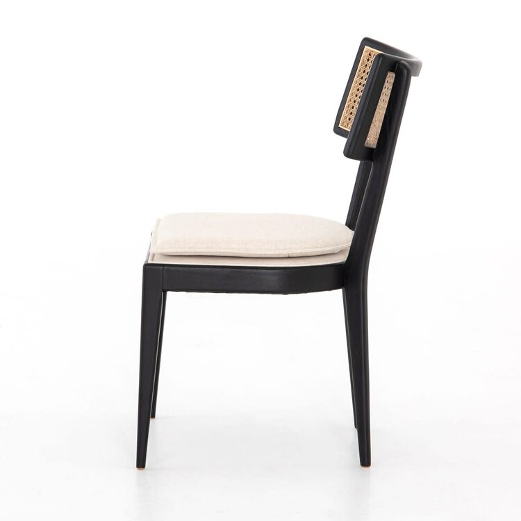 Four Hands Britt Dining Chair- Brushed Ebony w/Savile Flax