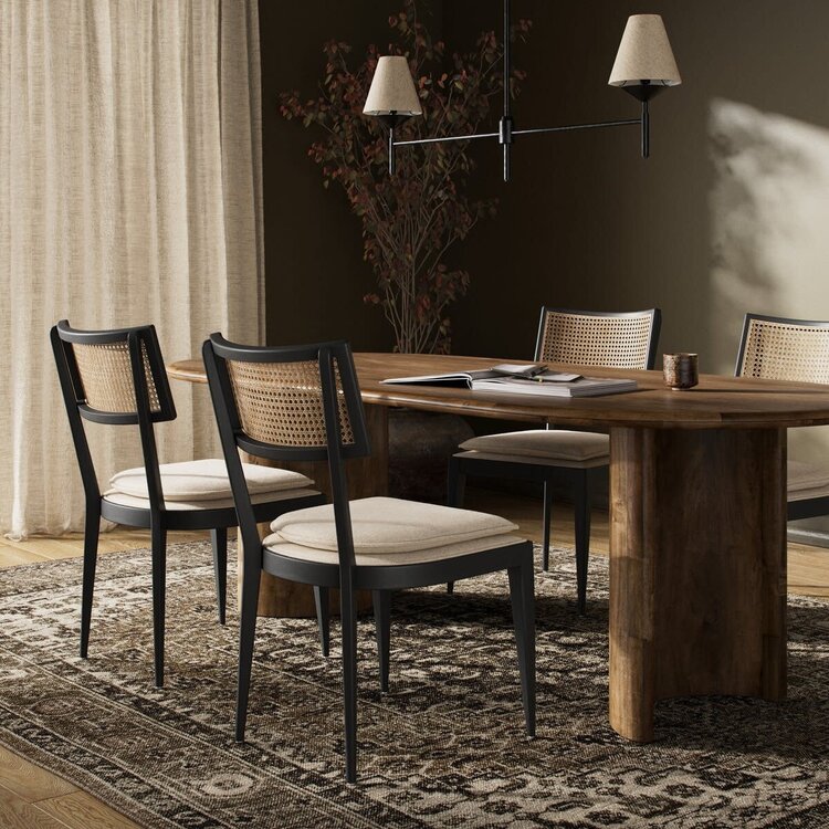 Four Hands Britt Dining Chair- Brushed Ebony w/Savile Flax