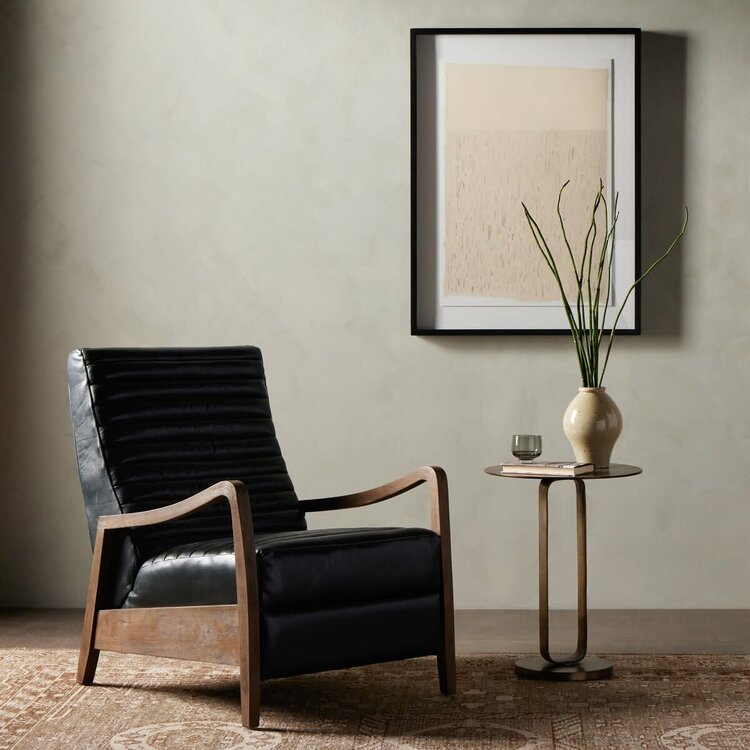 Four Hands Chance Recliner- Dakota Black