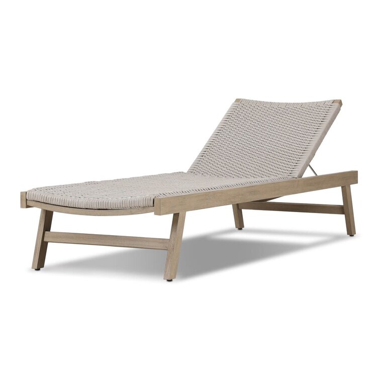 Four Hands Delano Outdoor Chaise- Thick Grey Rope