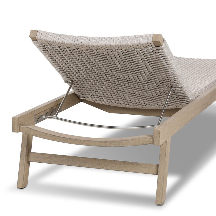 Four Hands Delano Outdoor Chaise- Thick Grey Rope