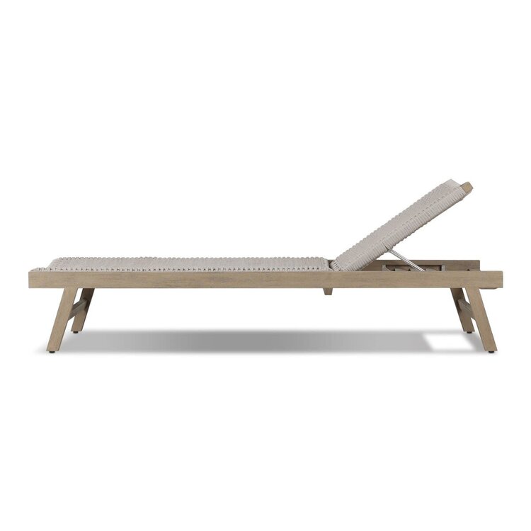 Four Hands Delano Outdoor Chaise- Thick Grey Rope