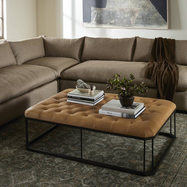 Four Hands Isle Ottoman- Palermo Butterscotch