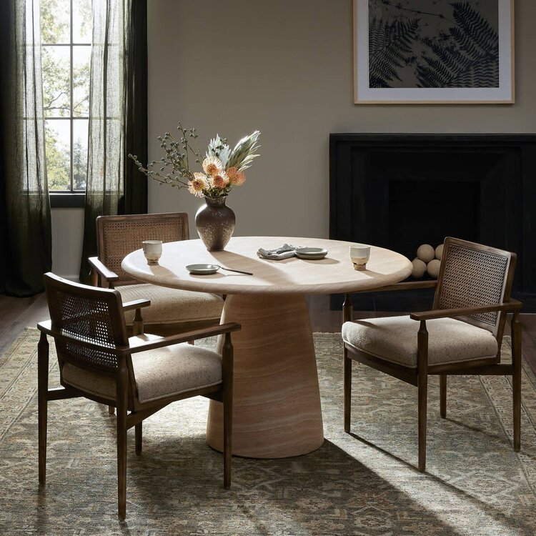 Four Hands Janice Dining Table- Sand Striae
