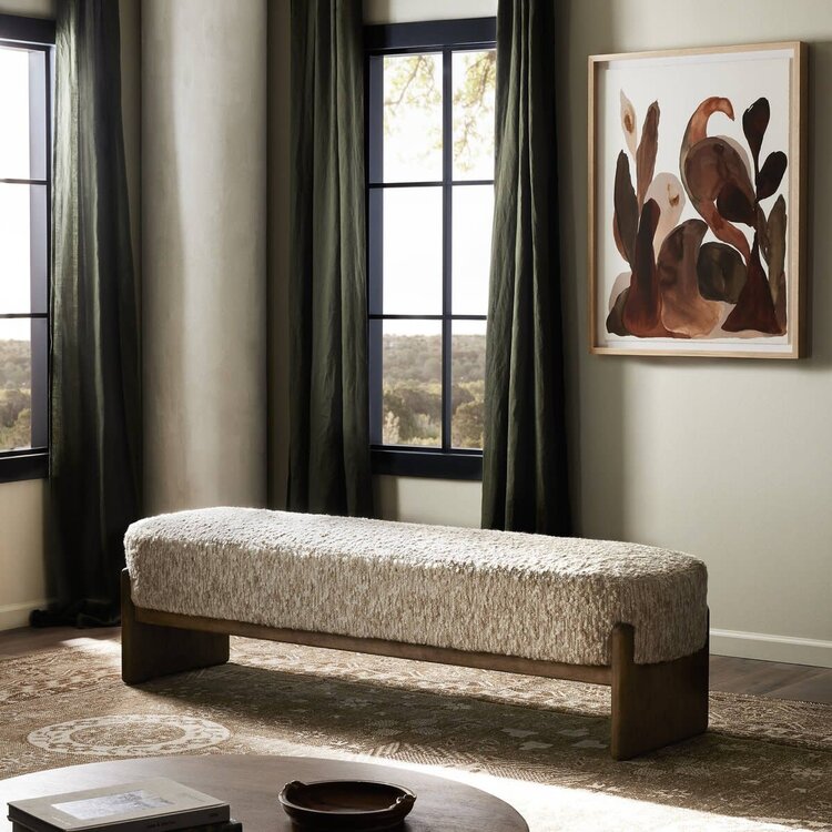 Four Hands Kirby Accent Bench- Solema Cream