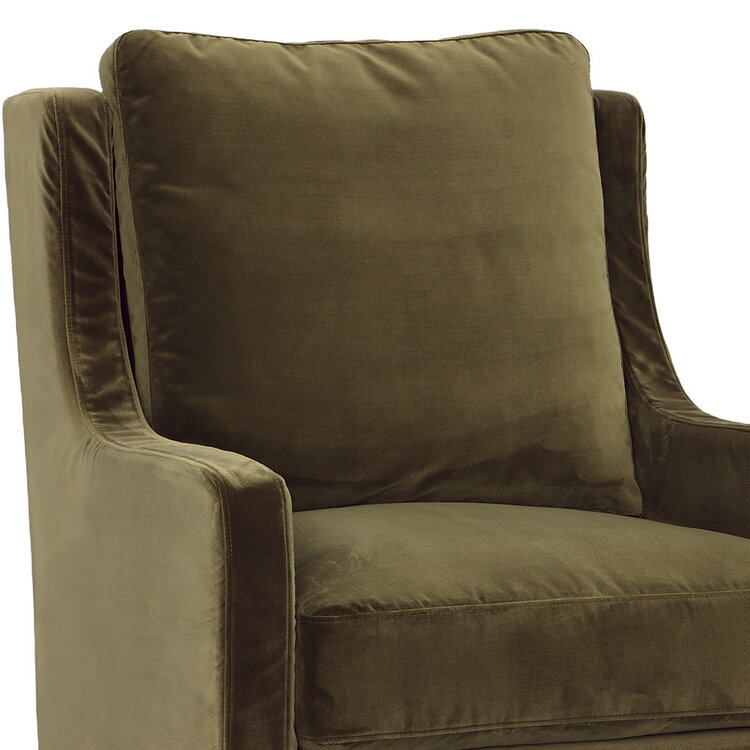 Atelier Home Bret Swivel Chair- Vintage Velvet Olive