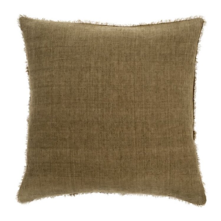 Lina Linen Pillow, 24" x 24" Fennel