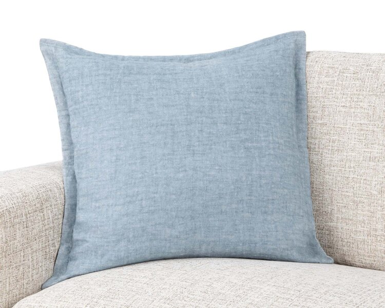 SLD Solstice Chambray Blue Pillow, 22" x 22"