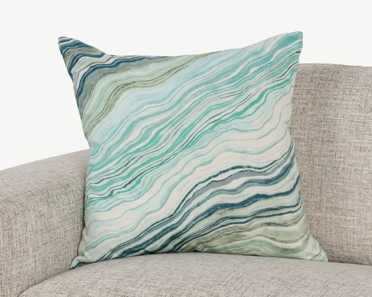 EQ Zircon Blue Multi Pillow, 22" x 22"