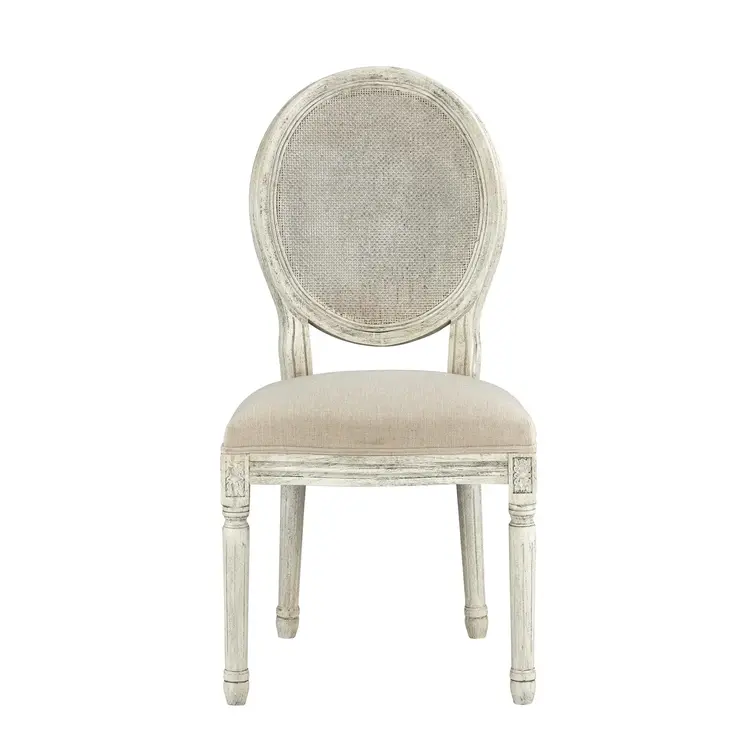 Round Mesh Back Maxwell Side Chair-  Cottage White