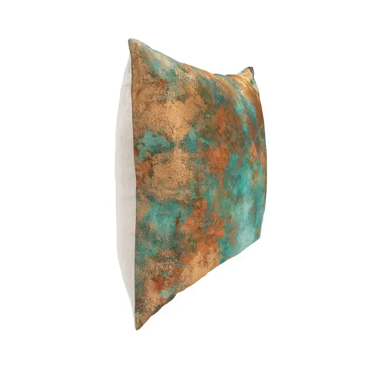 RO Onara Turquoise Copper Pillow, 22" x 22"