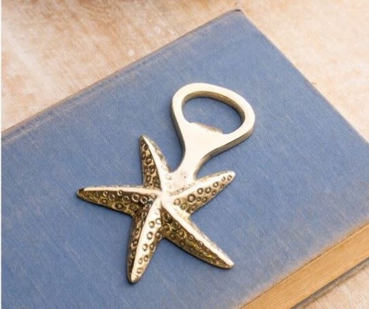 Brass Finished Starfish Bottle Opener