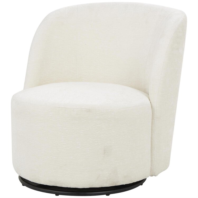 Jes & Gray Farrah Swivel Accent Chair- Boucle Cream