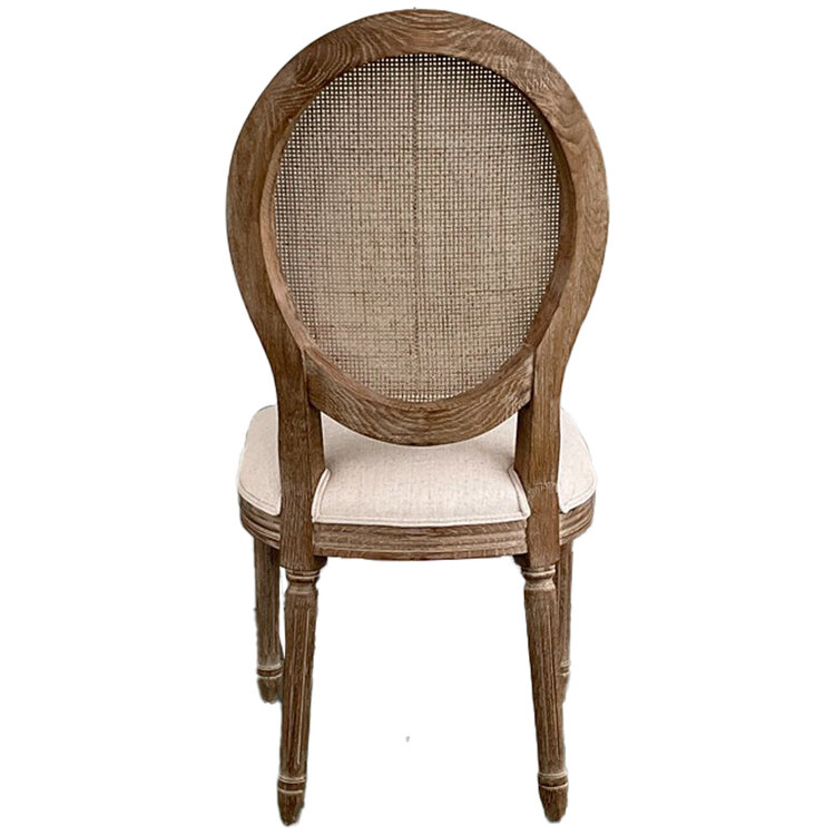 Atelier Home Louis Round Cane Back Side Chair- Natural Ecru