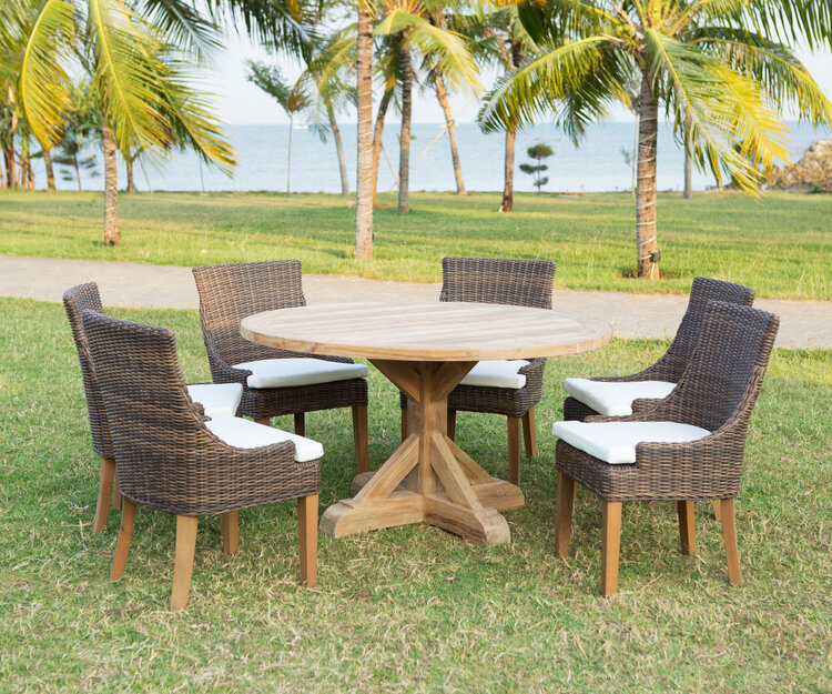 Padmas Xena Reclaimed Teak Outdoor Round Dining Table