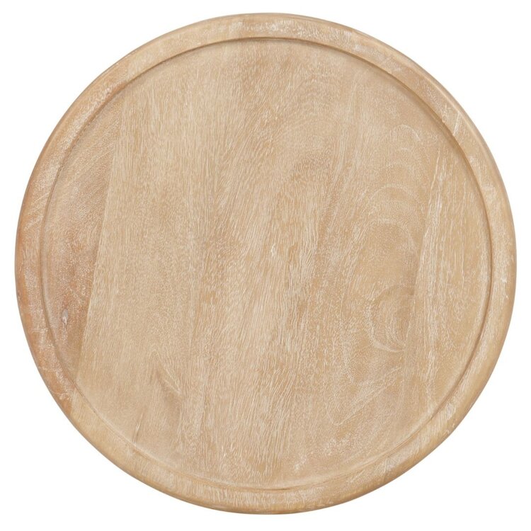 Southern Sky Carver Round Side Table New White Wash