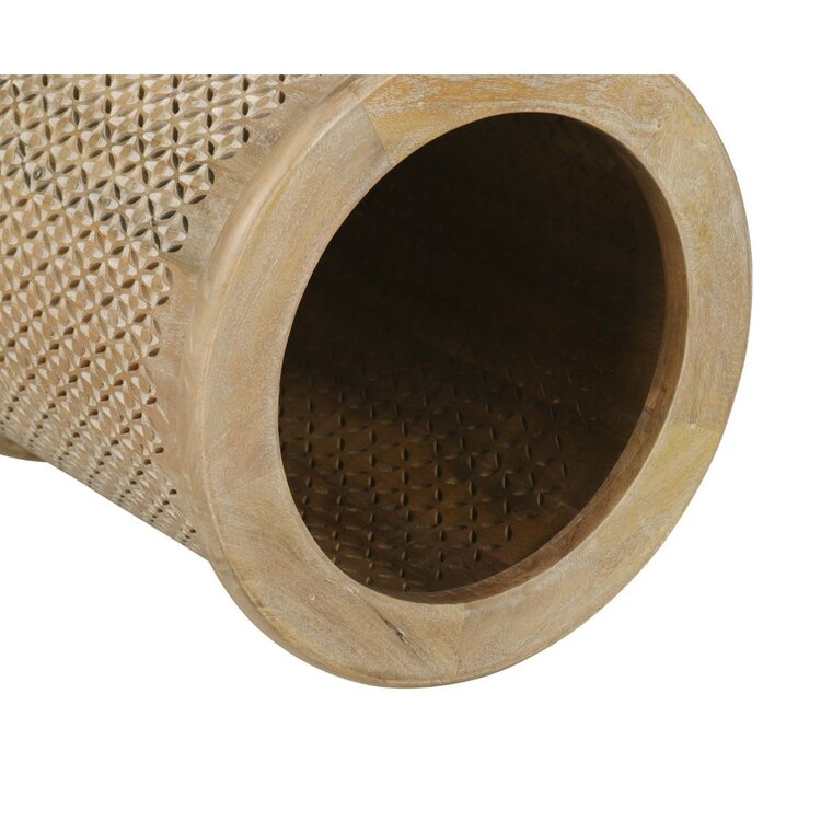 Southern Sky Carver Round Side Table New White Wash