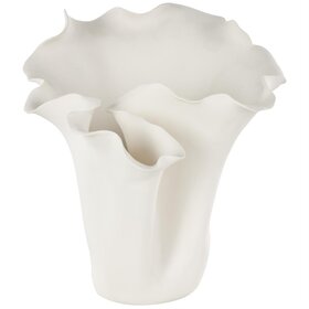 White Ceramic Floral Decorative Vase
