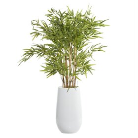 54" Green Faux Foliage Bamboo Artifical Tree