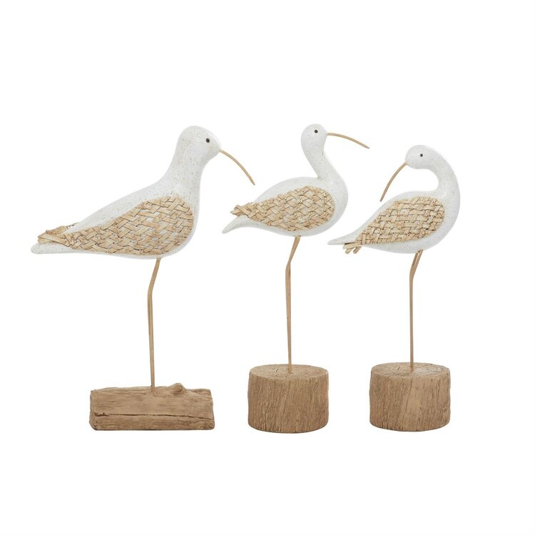 White Polyresin Bird Decorative Sculpture