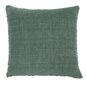 Lina Linen Pillow, 24" x 24" Celeste Green