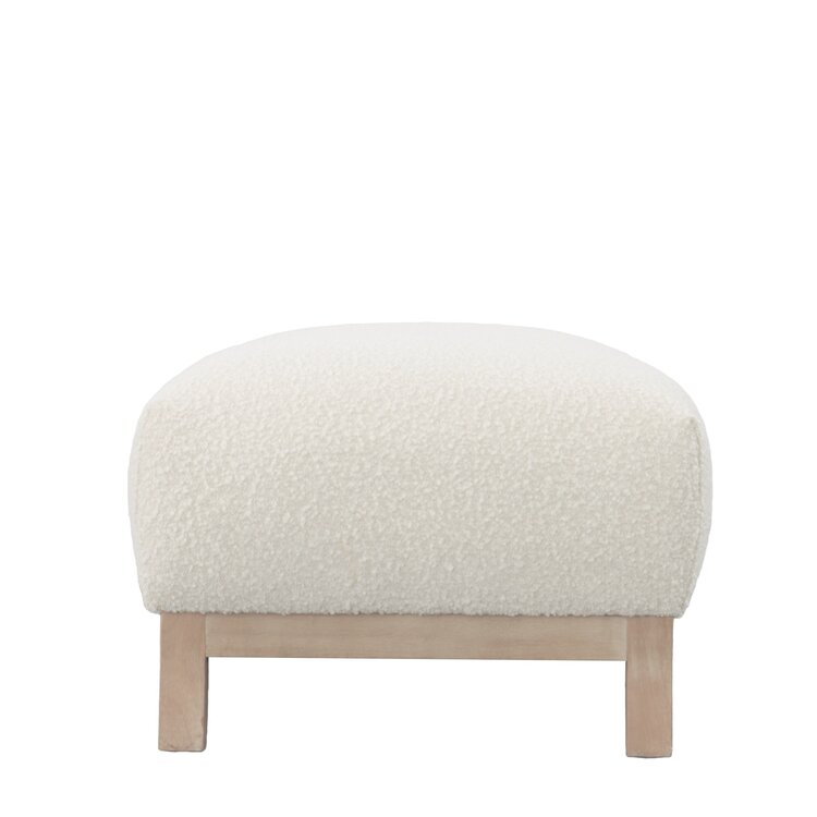 Atelier Home Dalton Ottoman, 61" Boucle Ivory