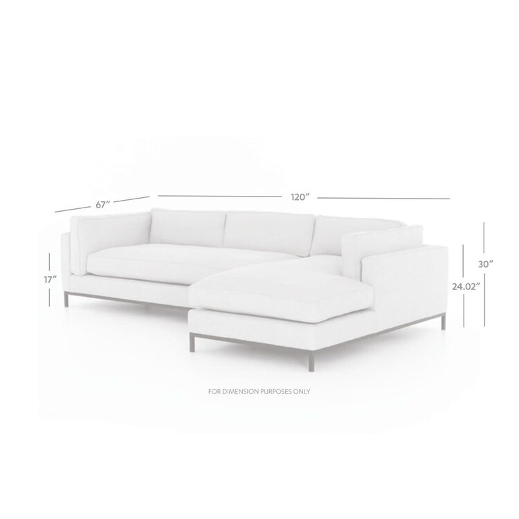 Four Hands Grammercy 2-Piece Right Chaise Sectional- Bennett Moon
