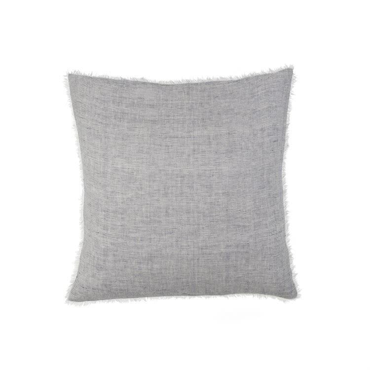 Lina Linen Pillow,  24'' x 24'' Navy Stripe