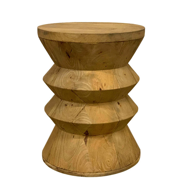 Beyond Borders Dana Side Table- Lime Wash Sand Blasted