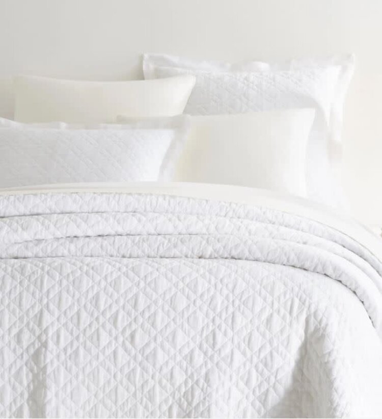 Washed Linen Quilt, White King