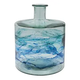 Recycled Glass Blue Ombre Vase