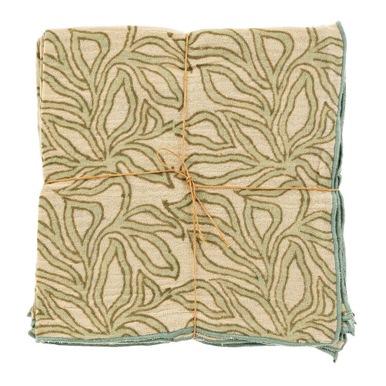 Nori Block Print Napkins- set of 4