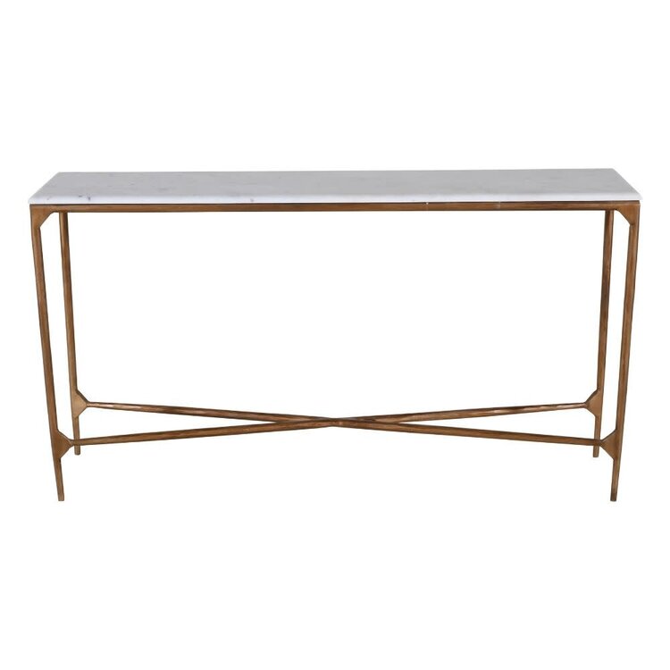 Beyond Borders Gilda Console Table w/ Marble Top- Gold