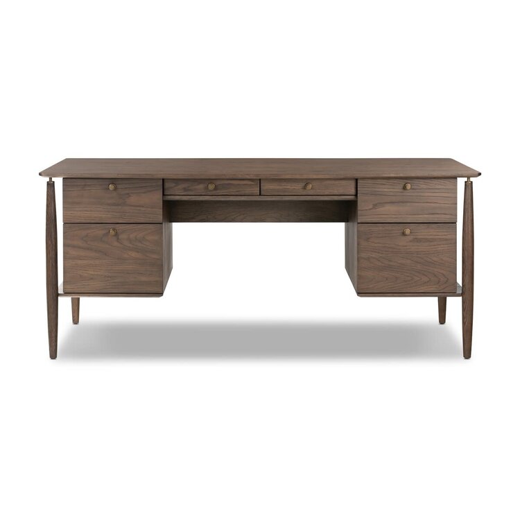 Four Hands Markia Executive Desk- Aged Oak Veneer