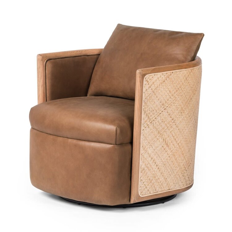 Four Hands Newbury Swivel Chair- Palermo Cognac