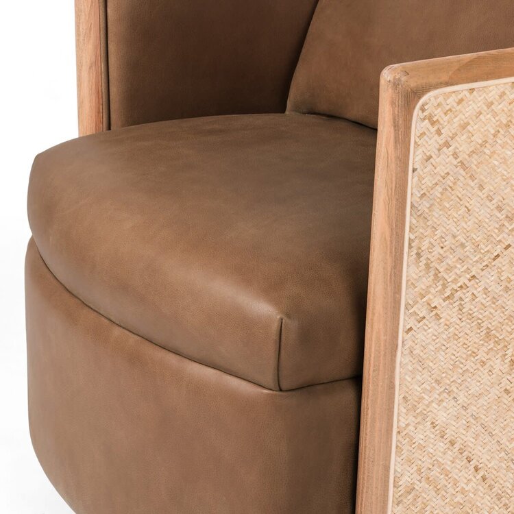 Four Hands Newbury Swivel Chair- Palermo Cognac