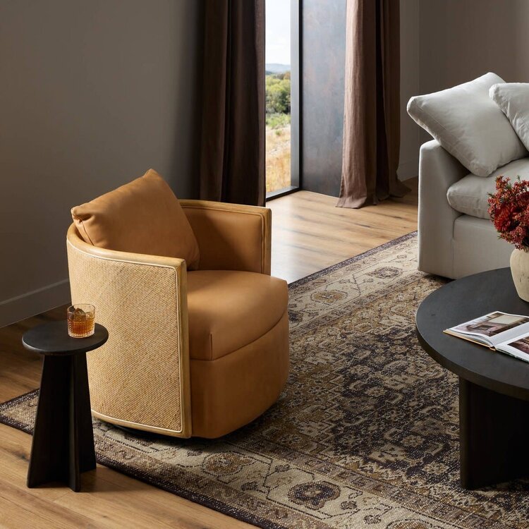 Four Hands Newbury Swivel Chair- Palermo Cognac