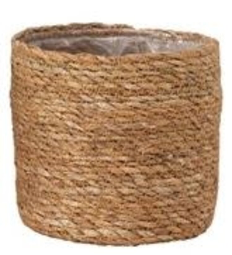 Hand-Woven Basket w/ Plastic Lining