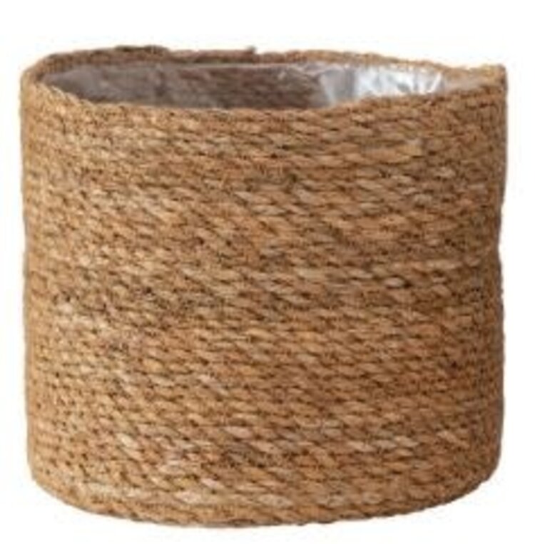 Hand-Woven Basket w/ Plastic Lining