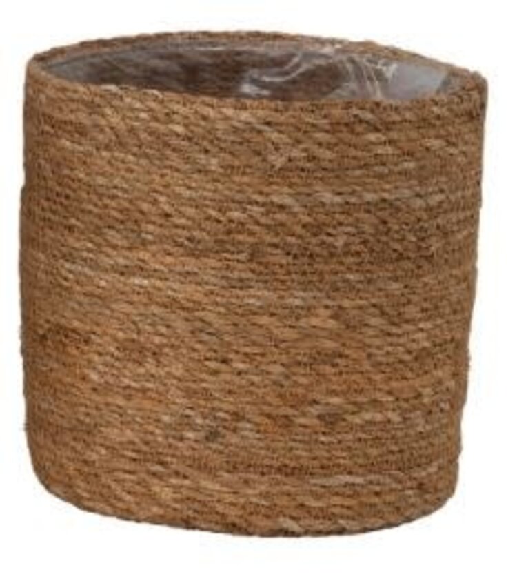 Hand-Woven Basket w/ Plastic Lining