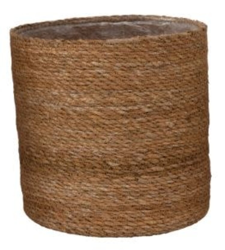 Hand-Woven Basket w/ Plastic Lining