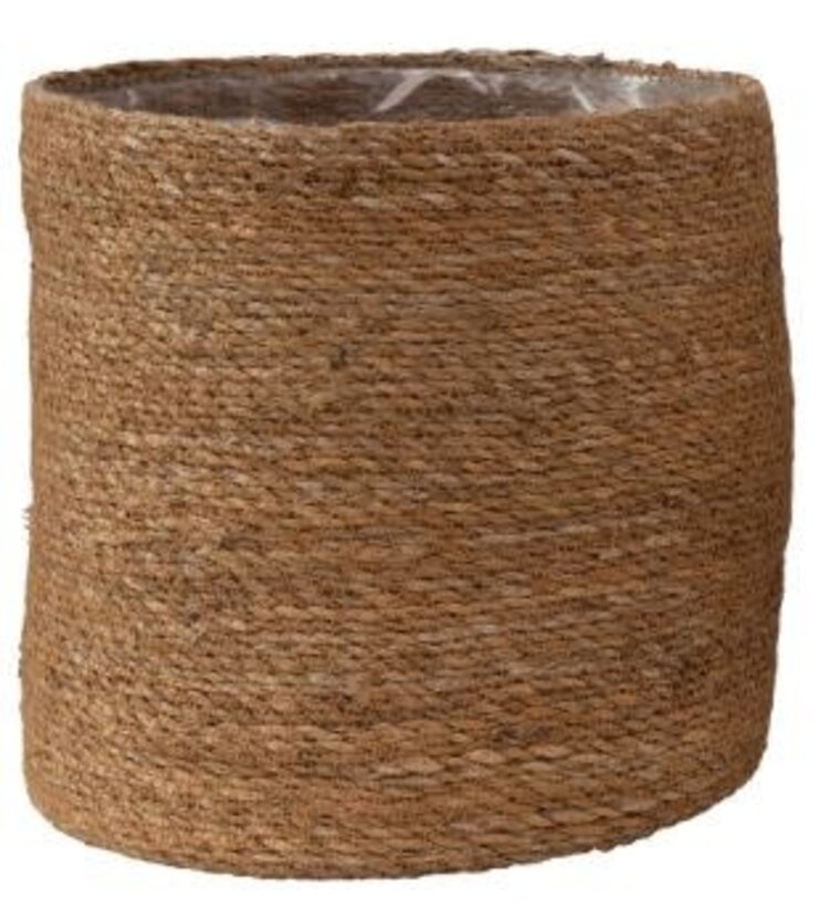 Hand-Woven Basket w/ Plastic Lining