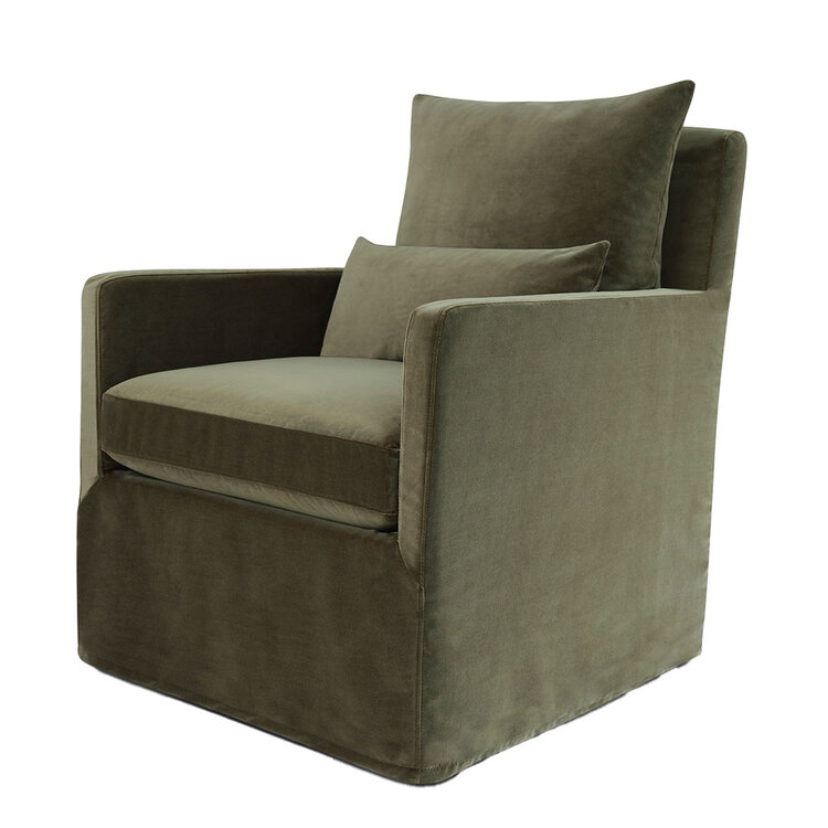 Atelier Home Marley Swivel Chair- Vintage Velvet Olive