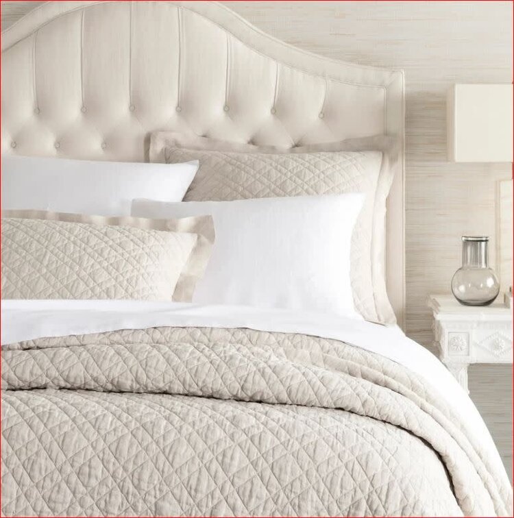 Washed Linen Quilt, Natural King